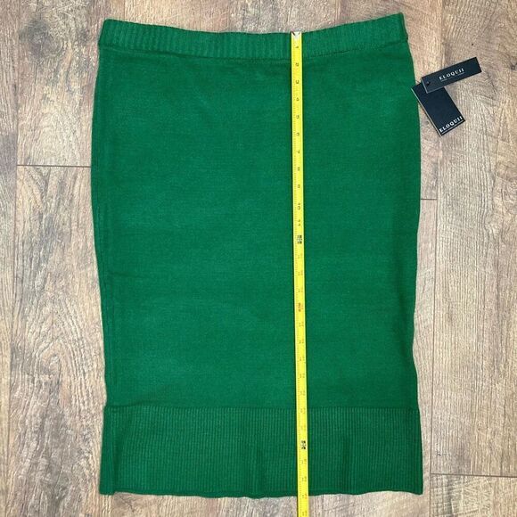 ELOQUII Women's Plus Size Knitted Sweater Pencil Skirt Emerald Green sz 14/16 - Picture 5 of 8